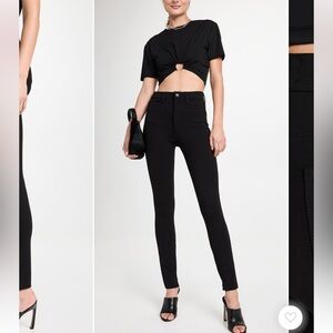 $158 NWT Pistola x Revolve Kendall Black Scuba Skinny jeans women size 24 25